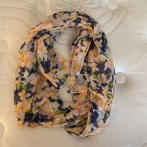 Pink and Navy Floral Scarf